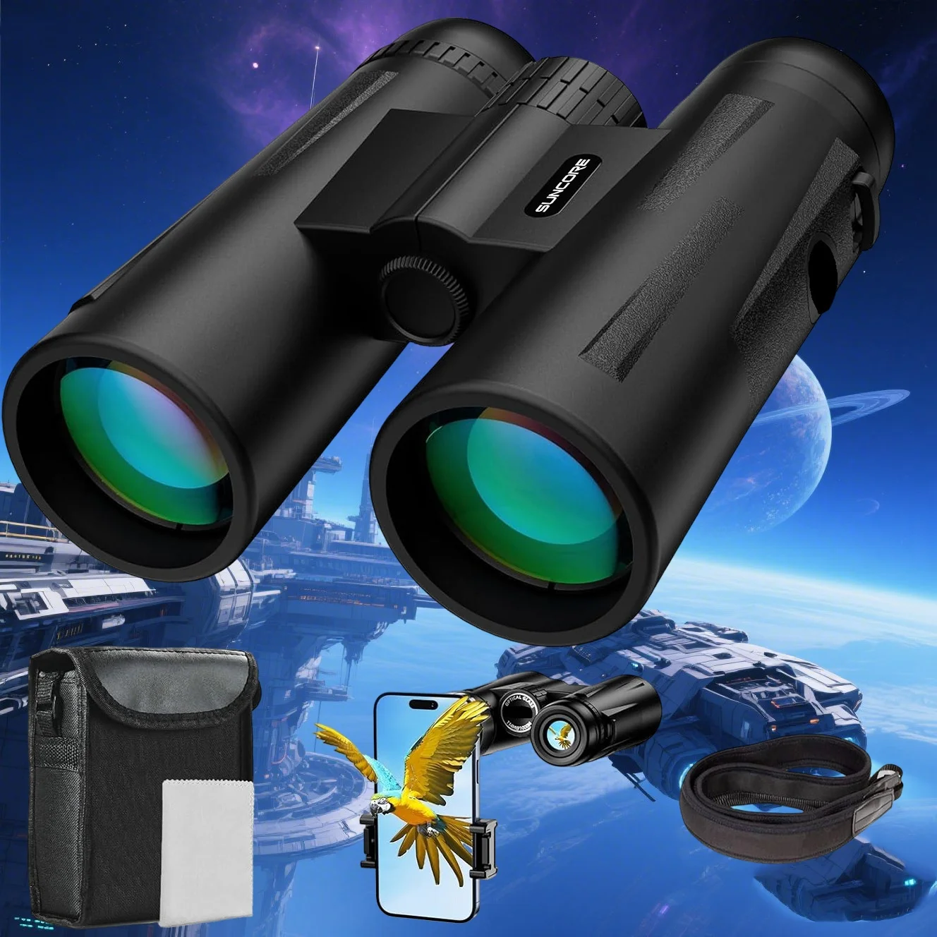 SUNCORE10X42Binoculars for Hiking Travel Compact Binoculars Monocular Bird Watching Telescope
SUNCORE10X42Binoculars for Hiking Travel Compact Binoculars Monocular Bird Watching Telescope