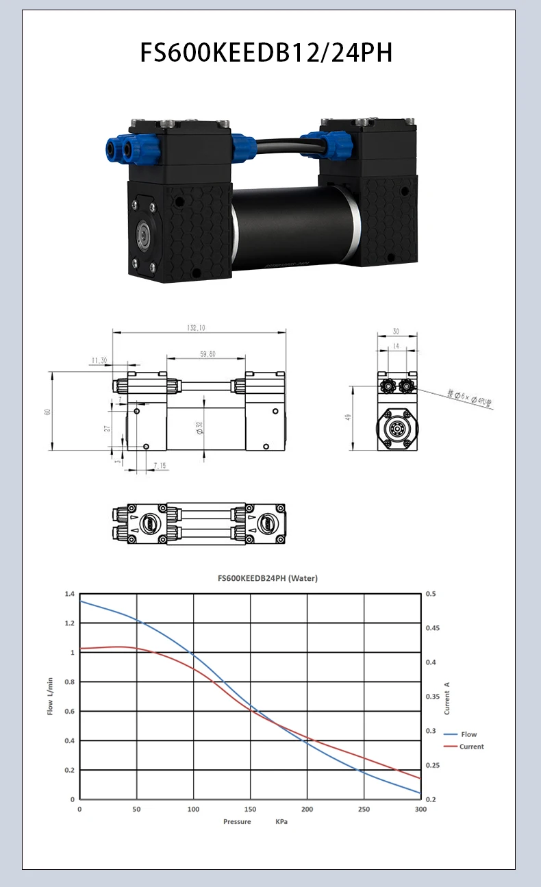Micro Diaphragm Pump 24V DC Electric Small Water Pumps With Brushless Motor
Micro Diaphragm Pump 24V DC Electric Small Water Pumps With Brushless Motor