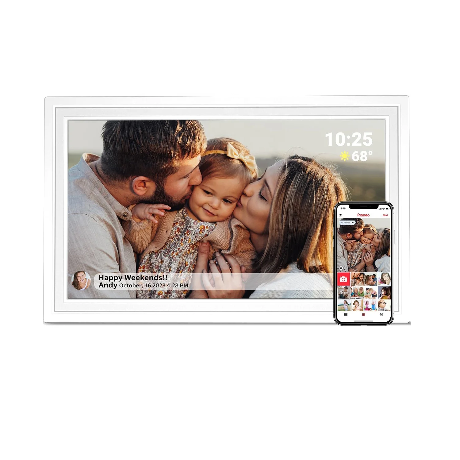 Digital Picture Frame FRAMEO 15.6" Large Digital Photo Frame IPS Screen, Built in 32GB Memory, Share Photos and Videos via App
Digital Picture Frame FRAMEO 15.6" Large Digital Photo Frame IPS Screen, Built in 32GB Memory, Share Photos and Videos via App