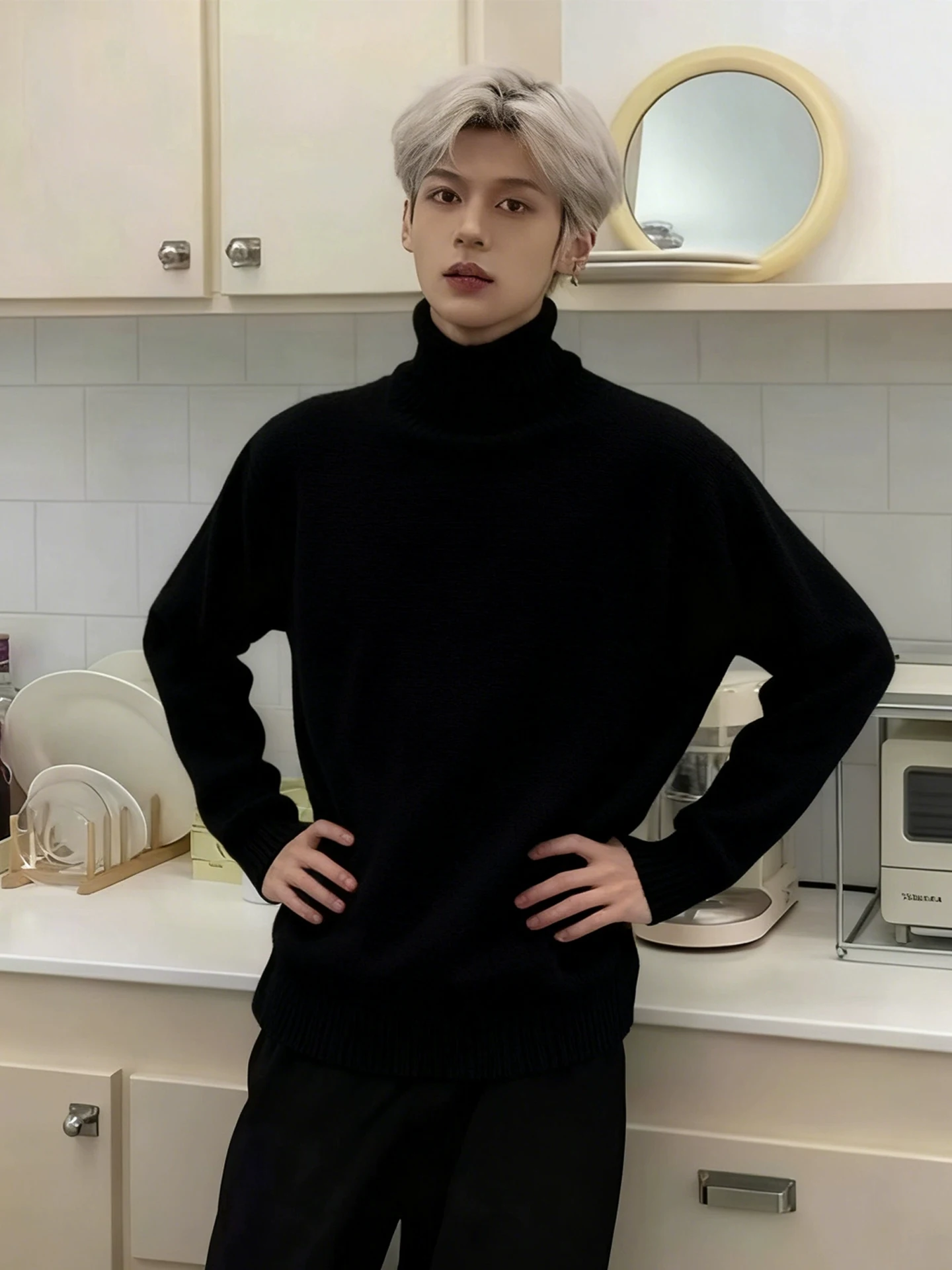 Men's High Collar Fce Lined Knitwear Thi Warm Casual Sle Inner Wear T-irt Bla Sweater Long Sve Regular Fit
Men's High Collar Fce Lined Knitwear Thi Warm Casual Sle Inner Wear T-irt Bla Sweater Long Sve Regular Fit