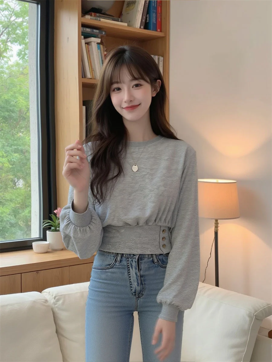 Серые толстовки без капюшона, женские топы с длинными рукавами, большие размеры, с вырезом бойфренда, свободный крой, для отдыха, удобные, с напуском, мешковатые, с заниженными плечами, широкие
Серые толстовки без капюшона, женские топы с длинными рукавами, большие размеры, с вырезом бойфренда, свободный крой, для отдыха, удобные, с напуском, мешковатые, с заниженными плечами, широкие