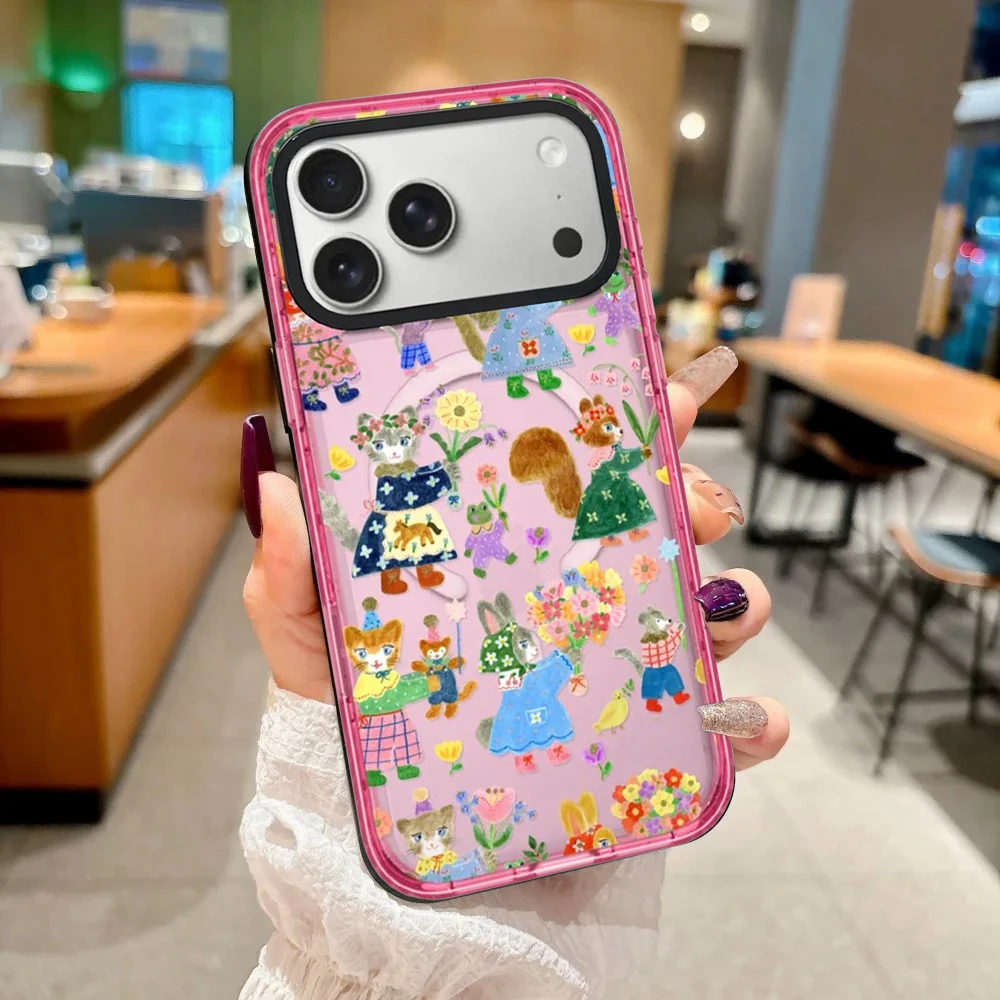Happy Animal Companion Acrylic Pink Border Magnetic Phone Case Cover for IPhone 12 13 14 15 16 17 Pro Max Case for IPhone 17 Air
Happy Animal Companion Acrylic Pink Border Magnetic Phone Case Cover for IPhone 12 13 14 15 16 17 Pro Max Case for IPhone 17 Air