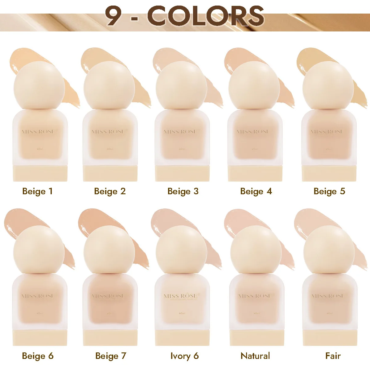 MISS ROSE 40ml Liquid Foundation Concealer Brightening Vitality Lightweight Hydrating Skin Tone Makeup Foundation Cream
MISS ROSE 40ml Liquid Foundation Concealer Brightening Vitality Lightweight Hydrating Skin Tone Makeup Foundation Cream