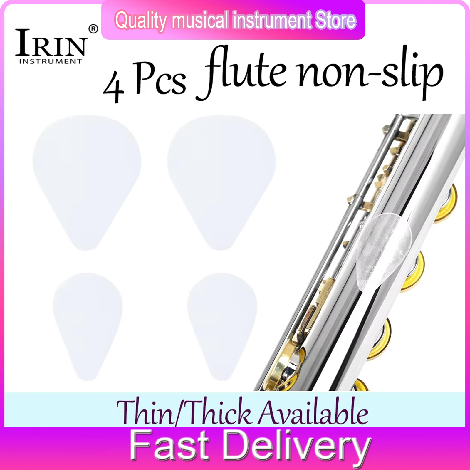 IRIN Flute Non-slip Stickers Thin/Thick One Big And One Small Silicone Friction-enhancing Non-slip Stickers Flute Parts
IRIN Flute Non-slip Stickers Thin/Thick One Big And One Small Silicone Friction-enhancing Non-slip Stickers Flute Parts