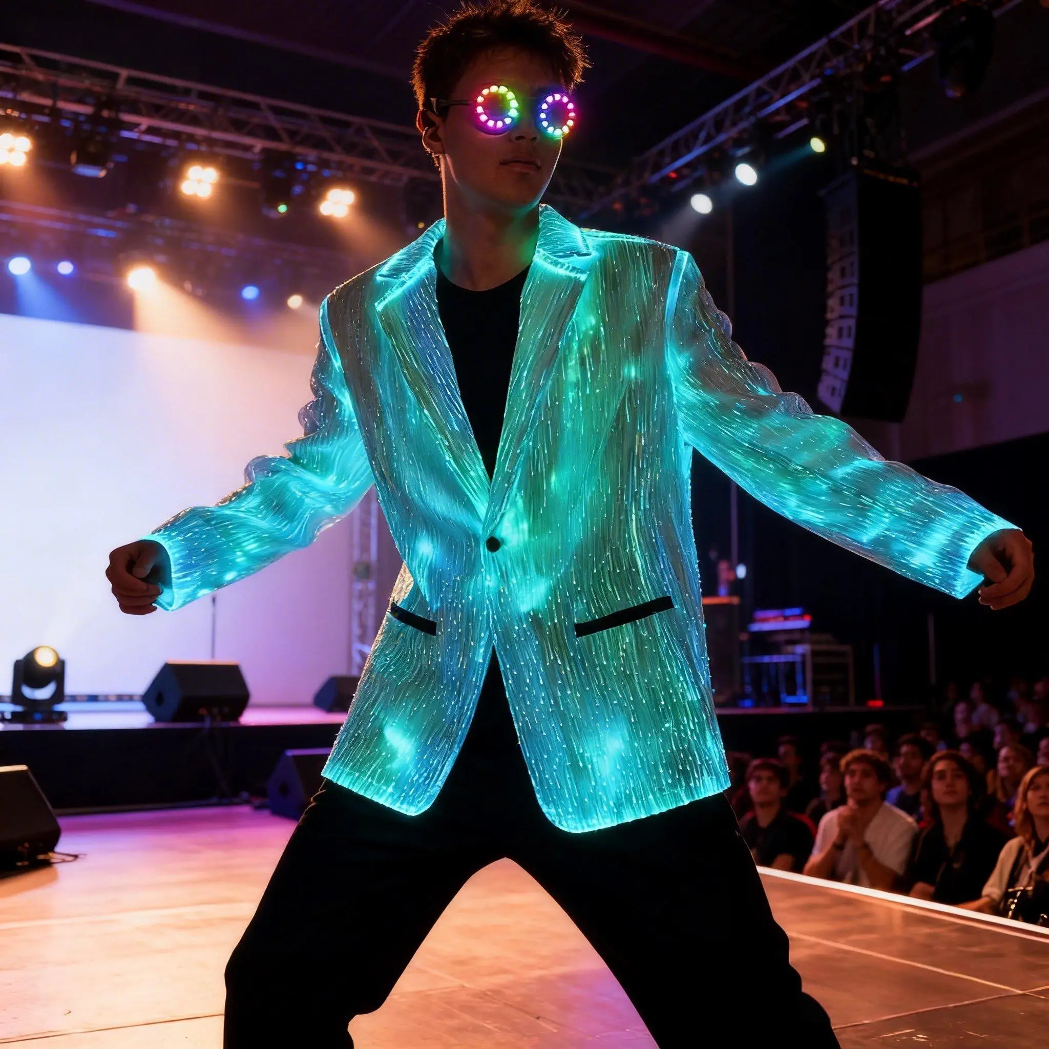 Men's LED Light Up Suit Jacket Optical Fiber Luminous Blazer for Stage Performance DJ Costume Dance Show Cool Fashion Party
Men's LED Light Up Suit Jacket Optical Fiber Luminous Blazer for Stage Performance DJ Costume Dance Show Cool Fashion Party