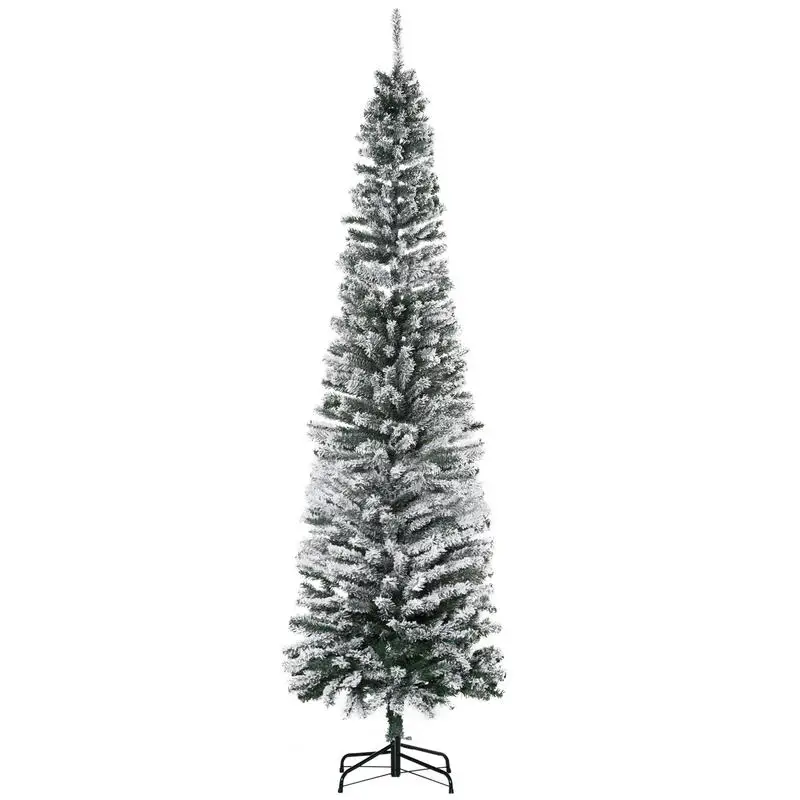 HOMOM 7.5ft Flocked Christmas Tree, Pencil Artificial Xmas Tree with Faux Snow, Dense Branches, Foldable Metal Base for Indoor Holiday Decor
HOMOM 7.5ft Flocked Christmas Tree, Pencil Artificial Xmas Tree with Faux Snow, Dense Branches, Foldable Metal Base for Indoor Holiday Decor
