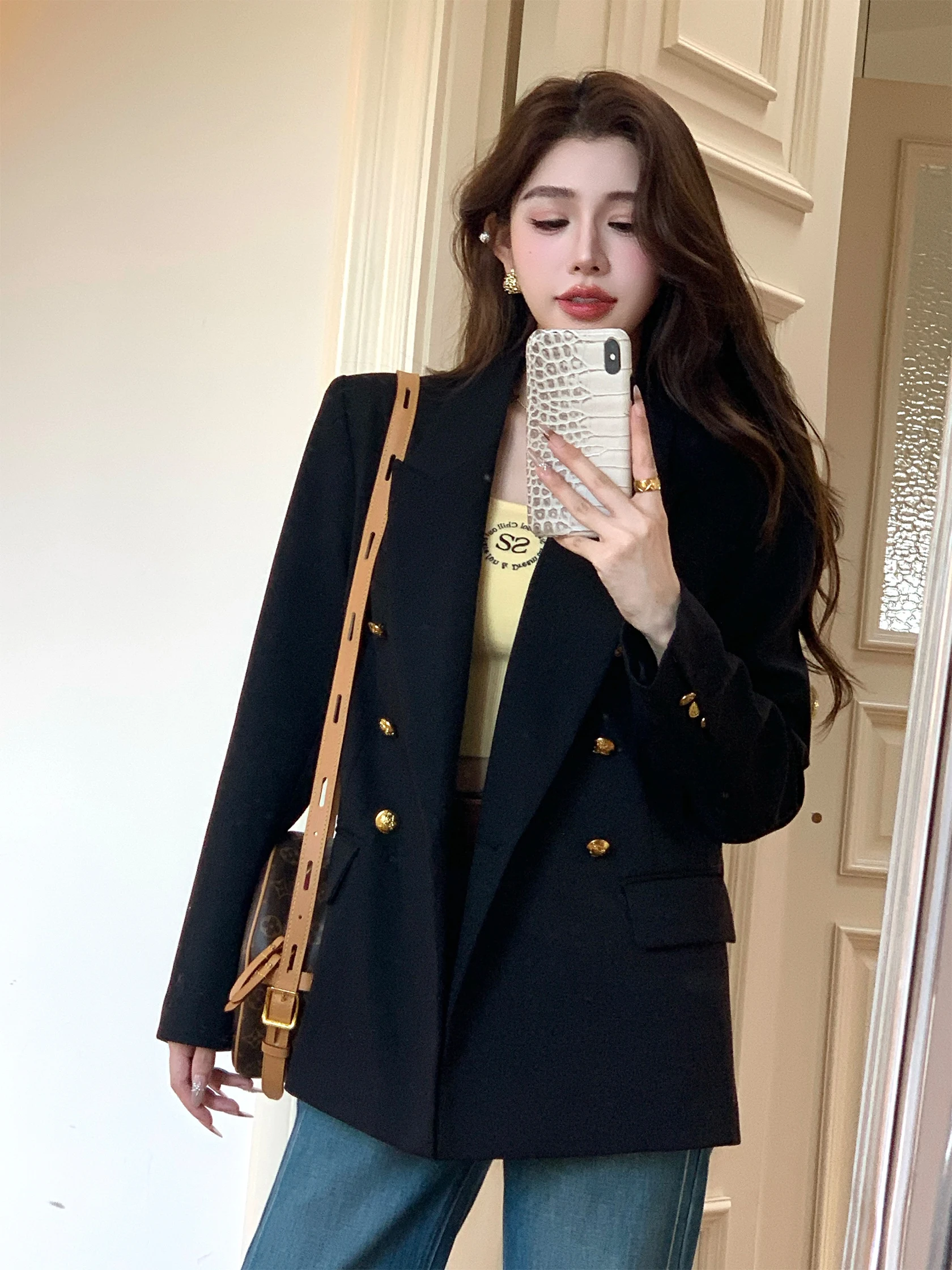 Войлочный пиджак для работы и повседневной носки с двойными пуговицами, универсальный, классического кроя, нейтральный стиль
Войлочный пиджак для работы и повседневной носки с двойными пуговицами, универсальный, классического кроя, нейтральный стиль