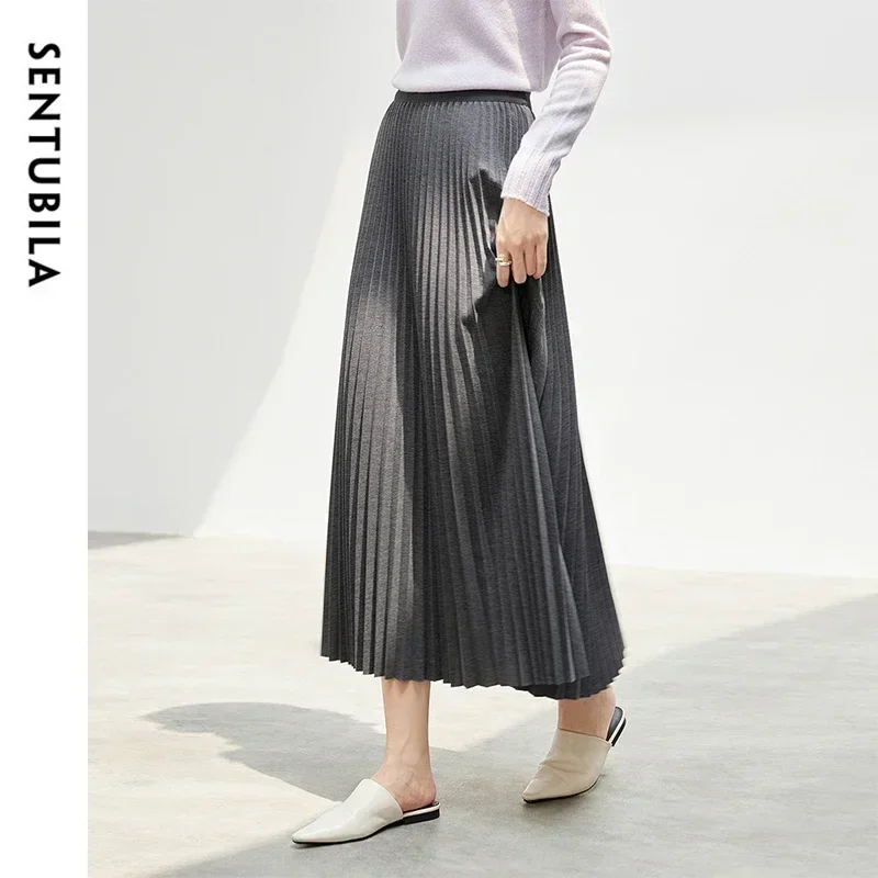 SENTUBILA Pleated Skirt for Women 2024 Winter Solid A-line High Waist Temperament Elegant Knit Ladies Long Skirt W44Q57637
SENTUBILA Pleated Skirt for Women 2024 Winter Solid A-line High Waist Temperament Elegant Knit Ladies Long Skirt W44Q57637