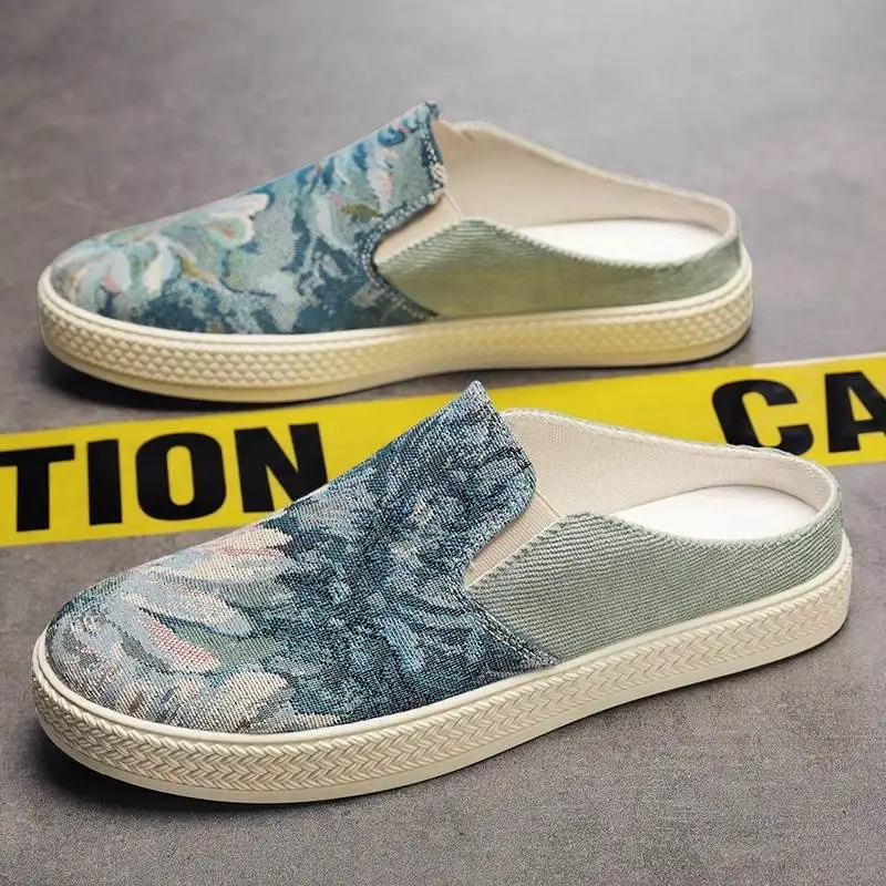 Canvas Office Shoes Men's Slip-On Half Slippers Breathable Spring Autumn Korean Style Casual Slip-On Rubber Outsole
Canvas Office Shoes Men's Slip-On Half Slippers Breathable Spring Autumn Korean Style Casual Slip-On Rubber Outsole