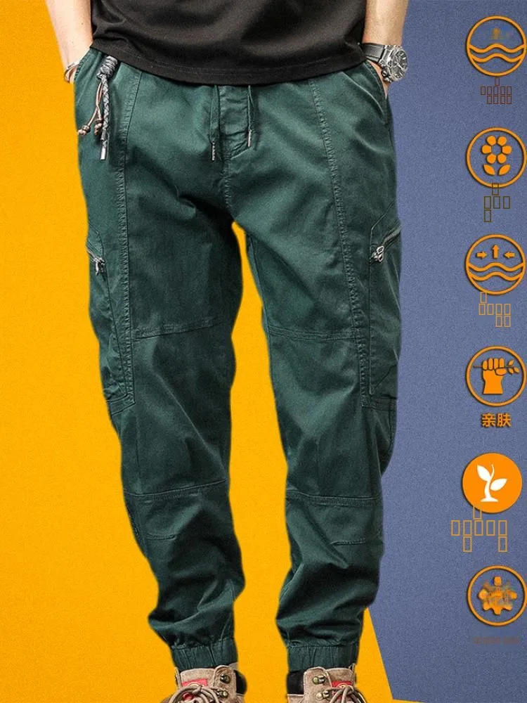 Свободные повседневные брюки из чистого хлопка с эластичной резинкой на талии, мужские осенне-зимние рабочие брюки, модные длинные брюки прямого кроя
Свободные повседневные брюки из чистого хлопка с эластичной резинкой на талии, мужские осенне-зимние рабочие брюки, модные длинные брюки прямого кроя