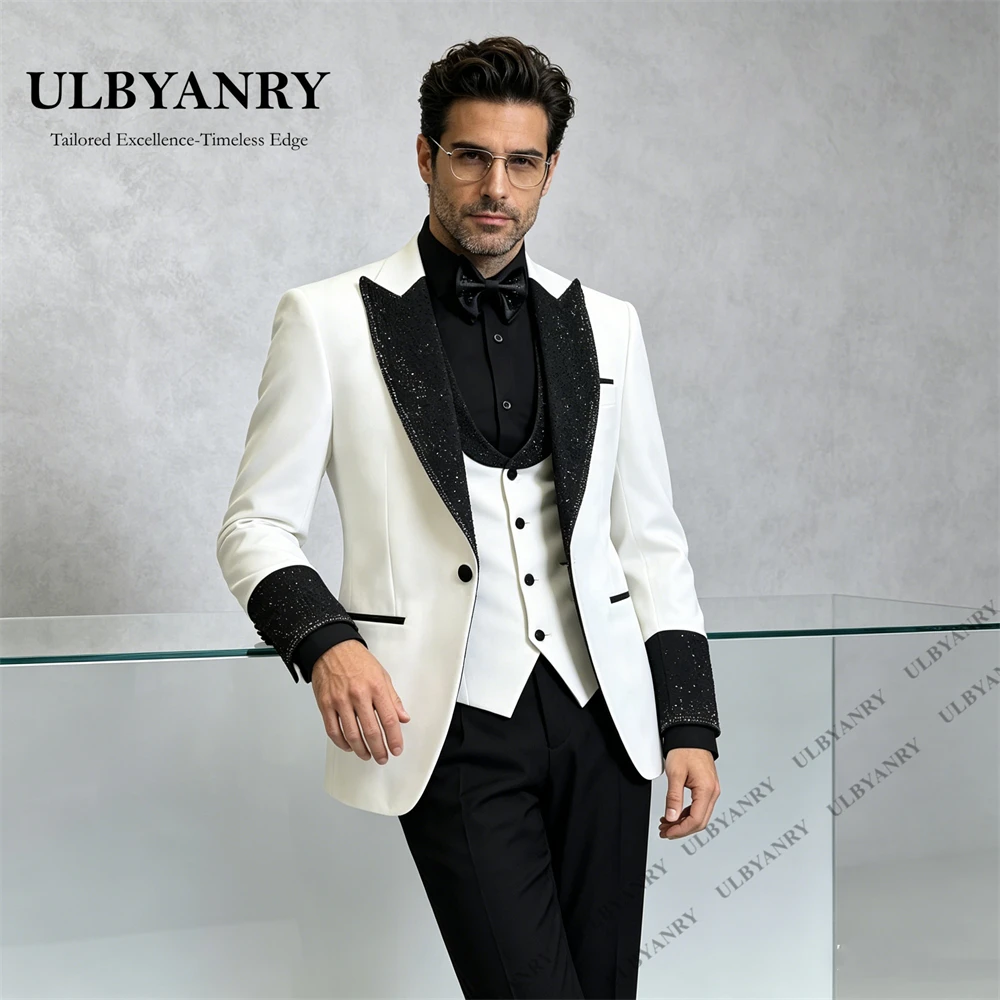 ULBYANRY Luxury Men's 3-Piece Suit Set for Formal Occasions Shiny Lapel One Button Jacket with Vest & Pants Customized Men Suits
ULBYANRY Luxury Men's 3-Piece Suit Set for Formal Occasions Shiny Lapel One Button Jacket with Vest & Pants Customized Men Suits