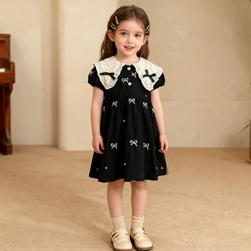 Hot Sale Summer New Butterfly Knot Embroidered Short Sleeve Cotton Dress for Girls Children's Clothing Baby Girl Dress
Hot Sale Summer New Butterfly Knot Embroidered Short Sleeve Cotton Dress for Girls Children's Clothing Baby Girl Dress