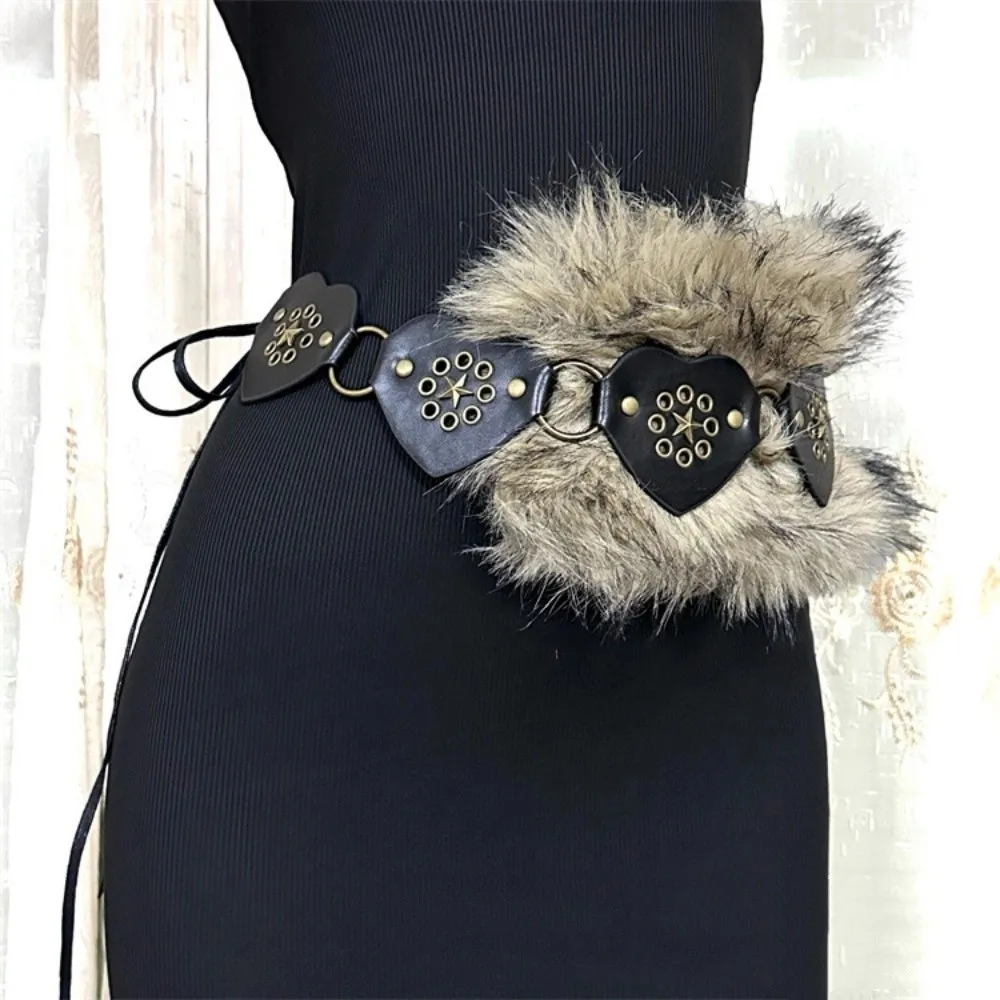 Fashion Faux Fur Waist Belt PU Leather Patchwork Heart Women Waistband Wide Belt Dress Decration
Fashion Faux Fur Waist Belt PU Leather Patchwork Heart Women Waistband Wide Belt Dress Decration