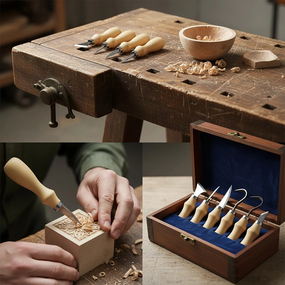 5pc Wood Carving Tools Set Oak Handle Curved Knife For Arts Crafts Tools For Hand Carving Wood Sharp Portable Natural Wood Color
5pc Wood Carving Tools Set Oak Handle Curved Knife For Arts Crafts Tools For Hand Carving Wood Sharp Portable Natural Wood Color