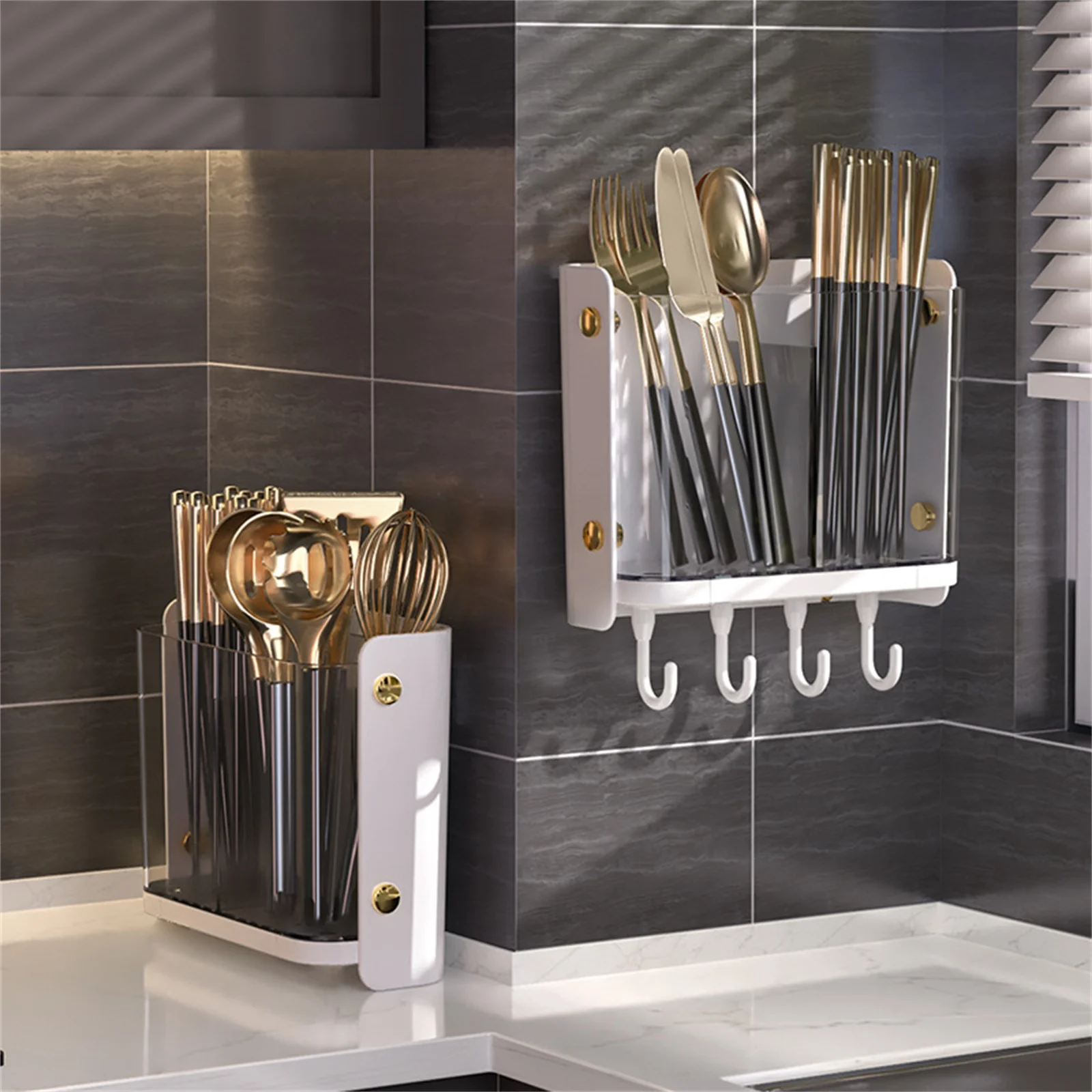 Wall Mounted Storage Rack Kitchen Cutlery Drain Rack For Spoon Fork Chopstick Large Capacity Compartmentalized Storage Rack
Wall Mounted Storage Rack Kitchen Cutlery Drain Rack For Spoon Fork Chopstick Large Capacity Compartmentalized Storage Rack