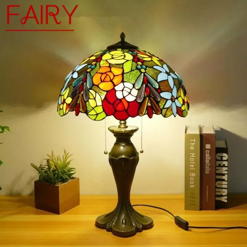 FAIRY Tiffany Table Lamp American Retro Living Room Bedroom Lamp Luxurious Villa Hotel Stained Glass Desk Lamp
FAIRY Tiffany Table Lamp American Retro Living Room Bedroom Lamp Luxurious Villa Hotel Stained Glass Desk Lamp