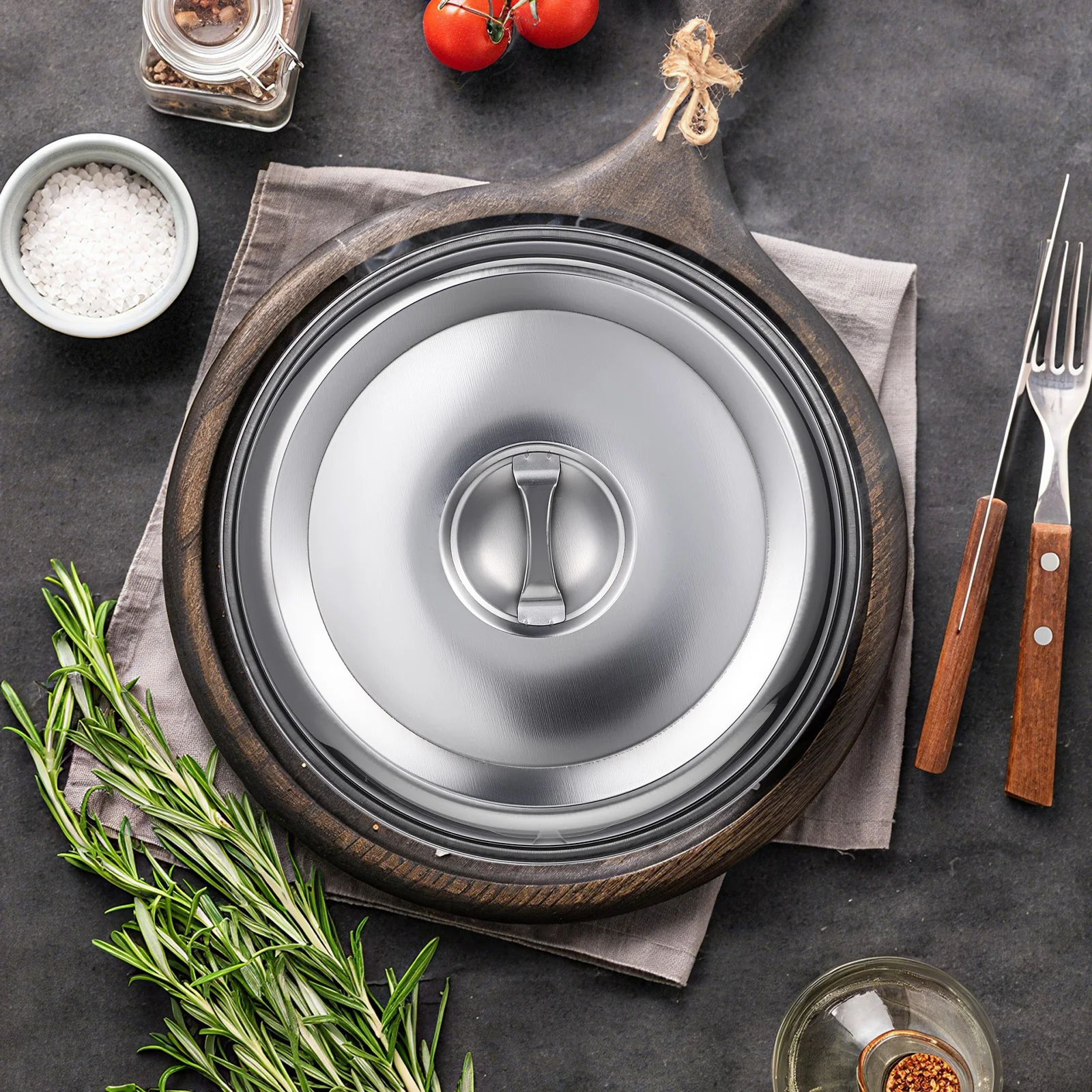 2pcs Stainless Steel Food Cover Round Steak Hood Kitchen Tool For Grilling Burgers Bacon Beef Poultry Bread Stainless Food Dome
2pcs Stainless Steel Food Cover Round Steak Hood Kitchen Tool For Grilling Burgers Bacon Beef Poultry Bread Stainless Food Dome