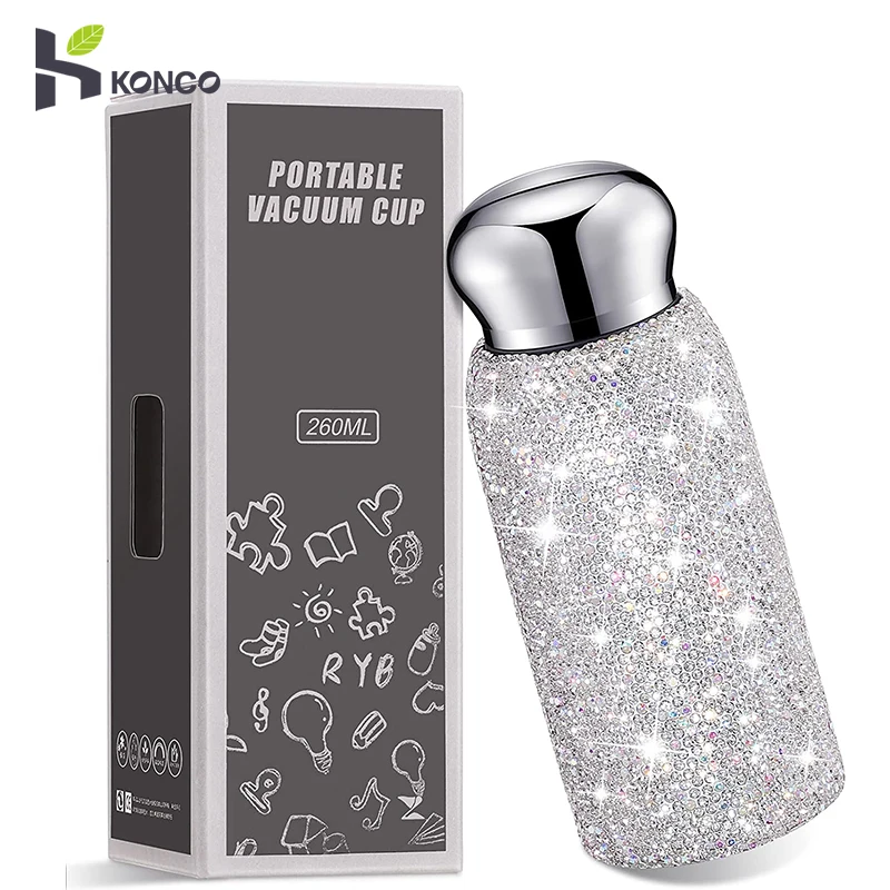 Rhinestone Water Bottle 260ML Diamond Insulated cups Luxurious Stainless Steel Thermos Mug Leak-Proof Water Cup for Coffee
Rhinestone Water Bottle 260ML Diamond Insulated cups Luxurious Stainless Steel Thermos Mug Leak-Proof Water Cup for Coffee