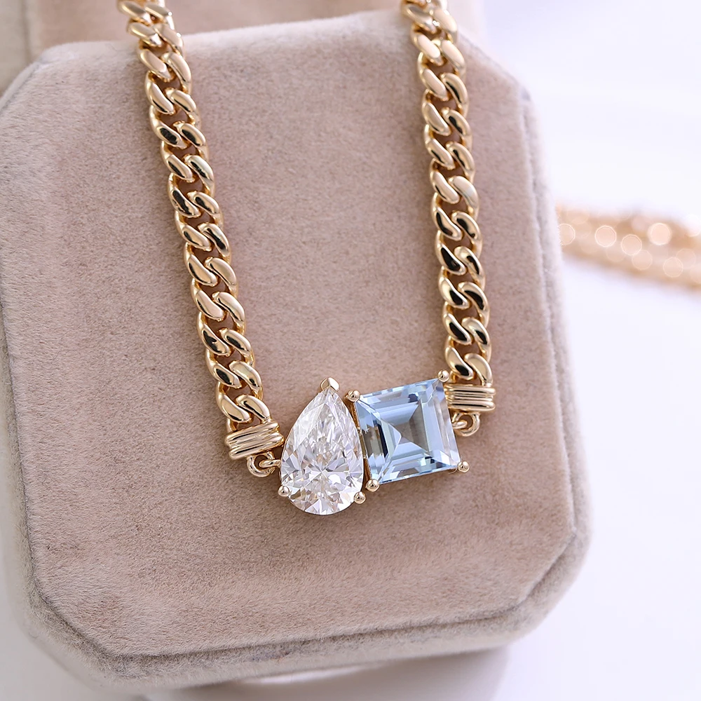 Provence jewelry 10K 14K sold gold cuban chain necklace IGI pear 3CT lab diamond princess lab sapphire pendant necklace custom
Provence jewelry 10K 14K sold gold cuban chain necklace IGI pear 3CT lab diamond princess lab sapphire pendant necklace custom