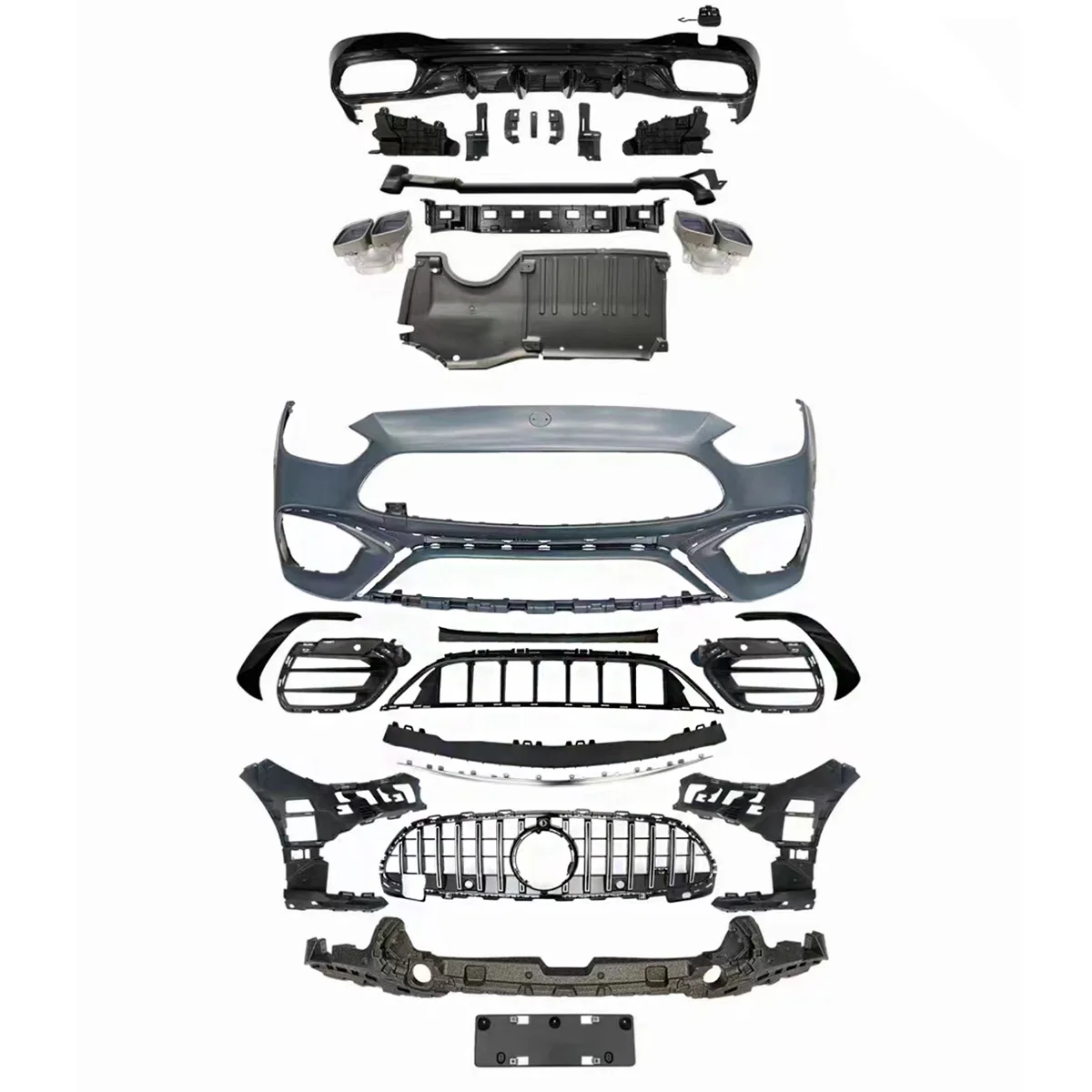 W206 change to C63 AMG Body Kits For Mercedes Benz C Class W206 2022+ With Front Rear Bumper grille.
W206 change to C63 AMG Body Kits For Mercedes Benz C Class W206 2022+ With Front Rear Bumper grille.