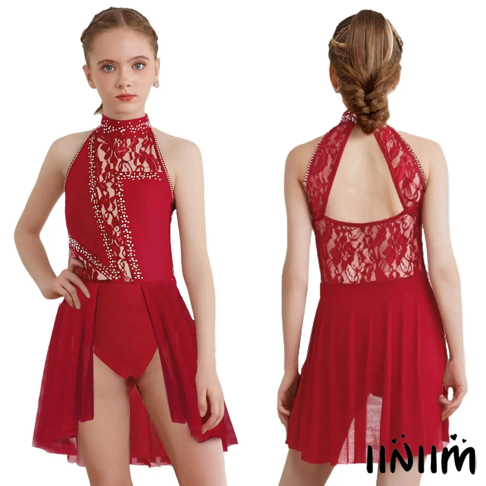 Kids Girls Floral Lace Spliced Dancewear for Modern Lyrical Ballet Dance Rhythmic Gymnastics Acrobatics Leotard Backless Skirted
Kids Girls Floral Lace Spliced Dancewear for Modern Lyrical Ballet Dance Rhythmic Gymnastics Acrobatics Leotard Backless Skirted
