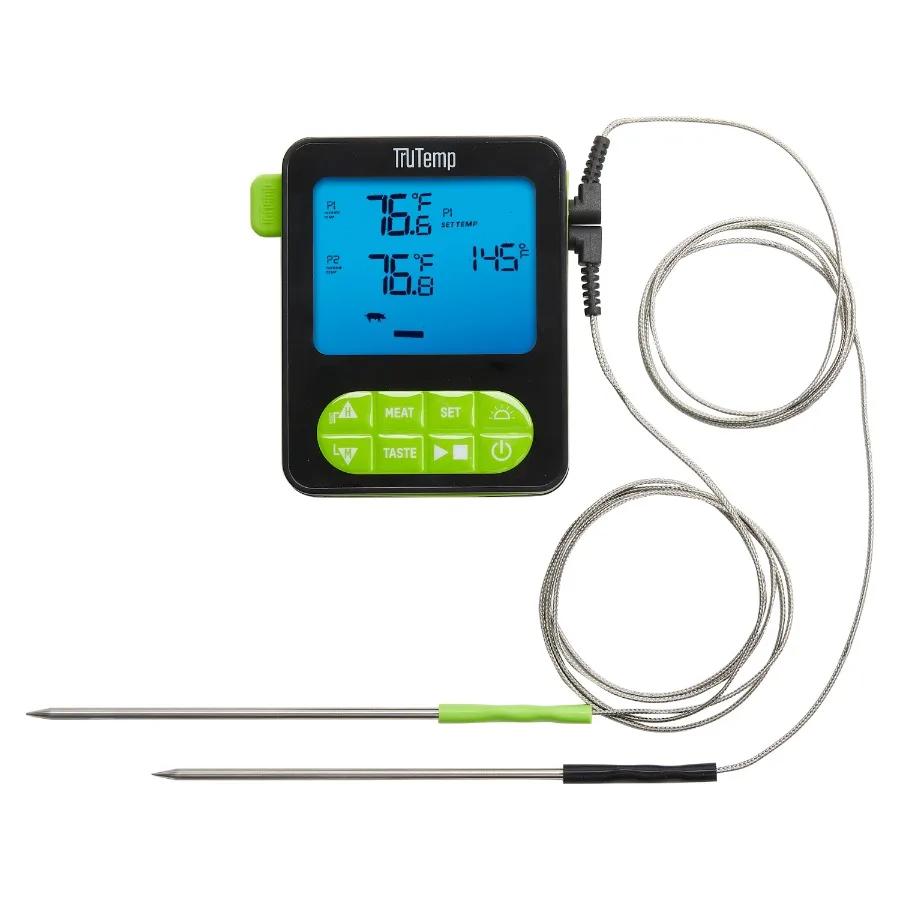 Digital Dual Probe Programmable Meat Thermometer for Grilling, Smoking, and Cooking, Green
Digital Dual Probe Programmable Meat Thermometer for Grilling, Smoking, and Cooking, Green