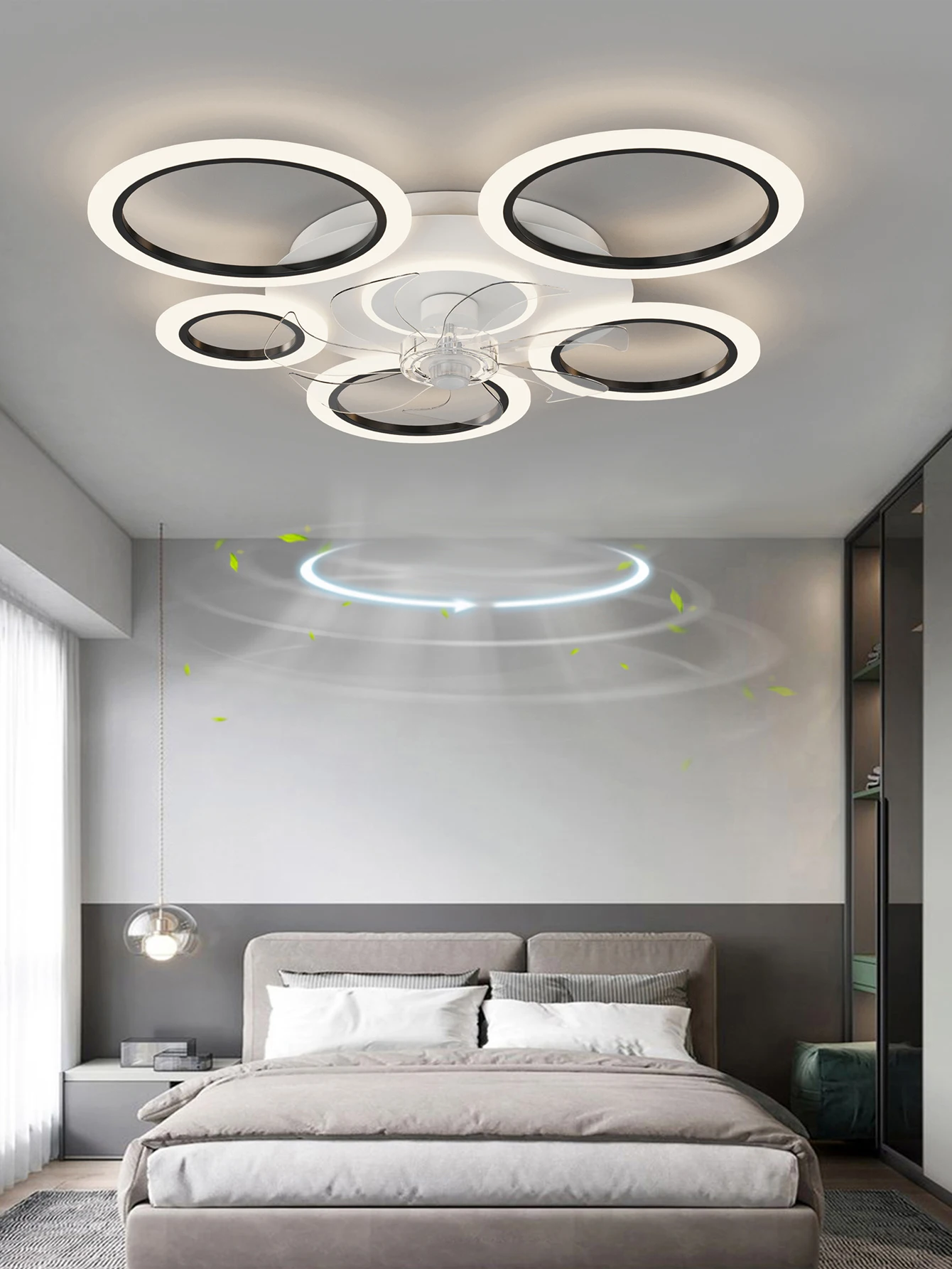 Modern black/white ceiling fan light for living room, bedroom, dining room, remote control smart indoor home lighting decoration
Modern black/white ceiling fan light for living room, bedroom, dining room, remote control smart indoor home lighting decoration
