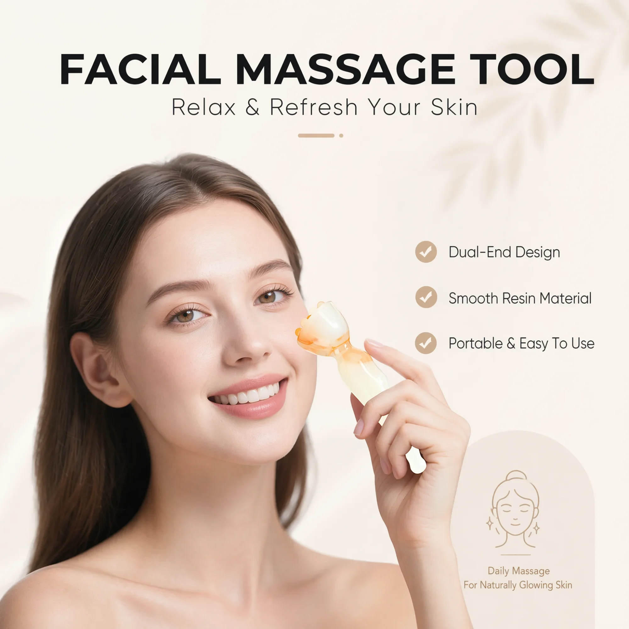 Dual End Facial Massage Tool Face Massager Resin Beauty Tool Skin Care Relaxation Home Spa Portable
Dual End Facial Massage Tool Face Massager Resin Beauty Tool Skin Care Relaxation Home Spa Portable