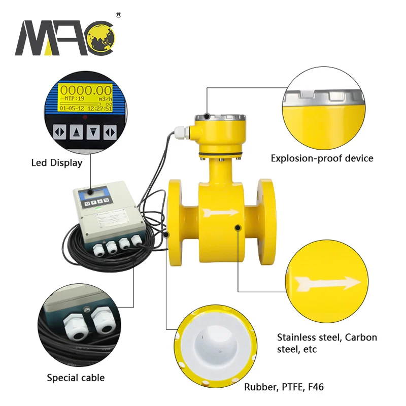 Macsensor Transmitter Low Cost Water Flow Meter Liquid Electromagnetic Flowmeter
Macsensor Transmitter Low Cost Water Flow Meter Liquid Electromagnetic Flowmeter