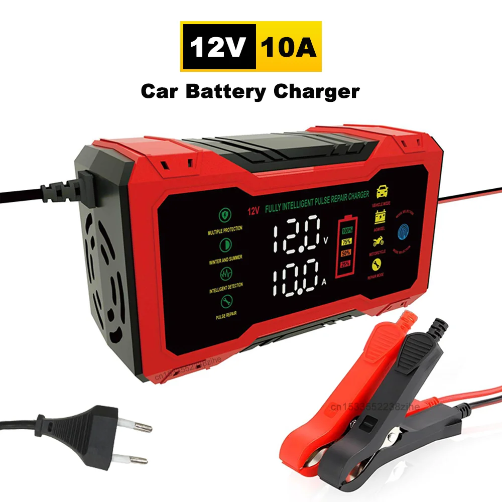 Car Battery Charger 12V 10A Automotive Battery Charger for Car and Motorcycle Intelligent Pulse Repair Car Battery Maintainer
Car Battery Charger 12V 10A Automotive Battery Charger for Car and Motorcycle Intelligent Pulse Repair Car Battery Maintainer