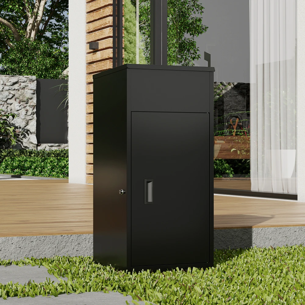 Package Delivery Box for Outside with Lock, 16.7"L*16.8"W*36.4"H, Heavy-Duty Steel Package Drop Box with Anti-Theft Design,
Package Delivery Box for Outside with Lock, 16.7"L*16.8"W*36.4"H, Heavy-Duty Steel Package Drop Box with Anti-Theft Design,
