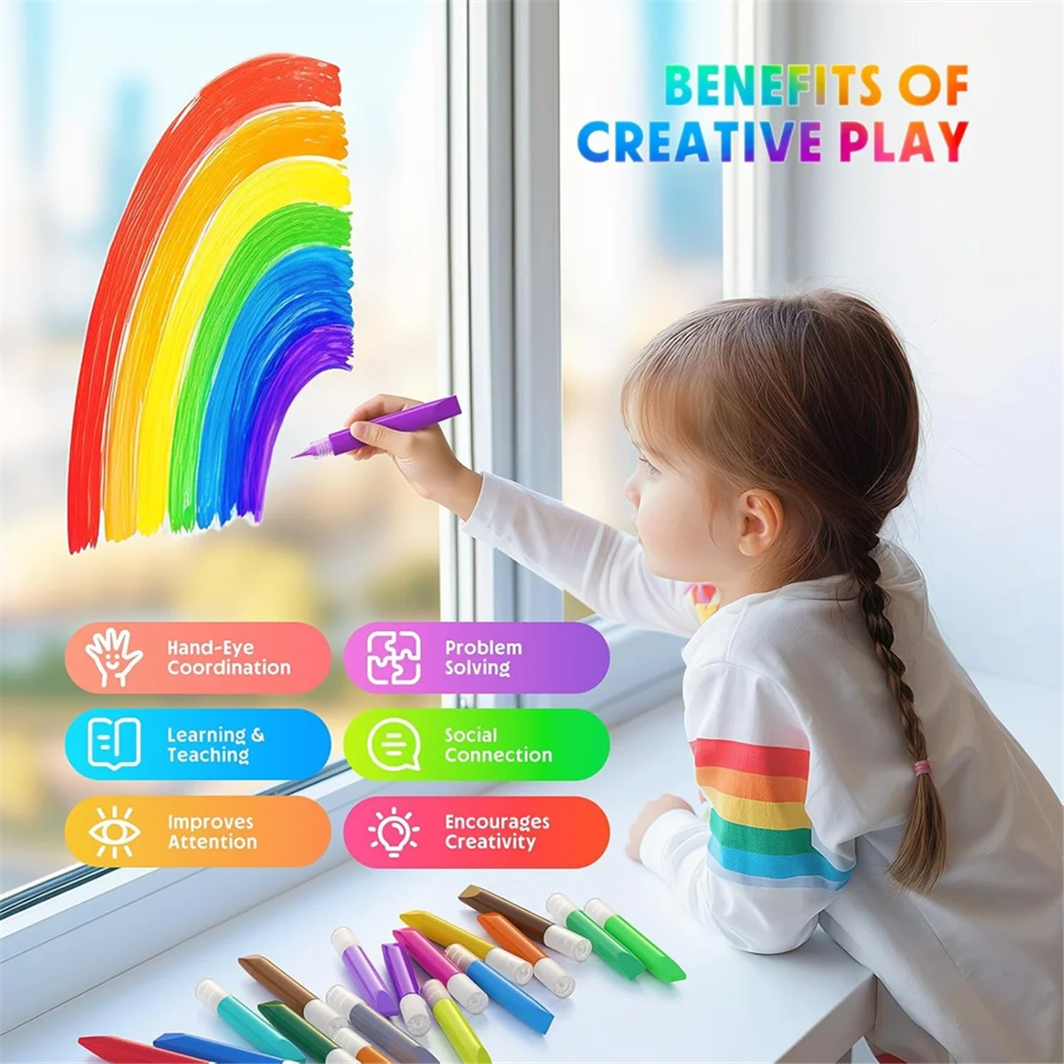 A06RP 48 Pcs Suncatcher Paint Pens for Kids Stained Glass Window Art Paint Pens Suncatcher Paint Crafts Sets for Kids
A06RP 48 Pcs Suncatcher Paint Pens for Kids Stained Glass Window Art Paint Pens Suncatcher Paint Crafts Sets for Kids