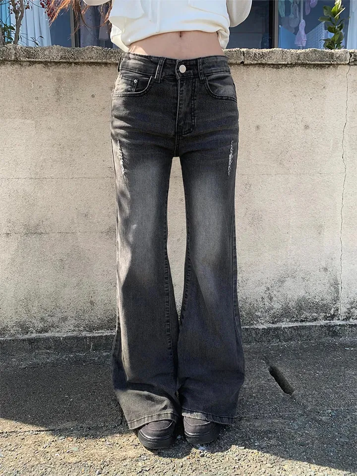 Retro American Washed Hole Micro Flared Jeans Women's High Waist Slim Fit Spring Summer Fashionable Jeans Casual Style
Retro American Washed Hole Micro Flared Jeans Women's High Waist Slim Fit Spring Summer Fashionable Jeans Casual Style