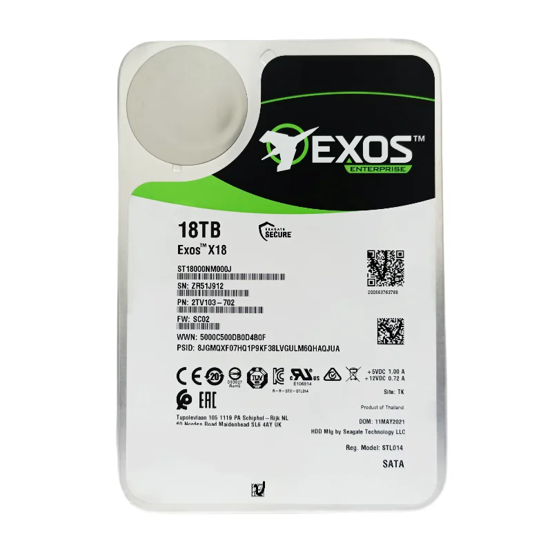 NEW SeaGt 18TB/16TB/14TB HDD Exos X18 ST18000NM000J 7200 RPM SATA 6Gb/s 256MB Cache 3.5-Inch Enterprise Server PC
NEW SeaGt 18TB/16TB/14TB HDD Exos X18 ST18000NM000J 7200 RPM SATA 6Gb/s 256MB Cache 3.5-Inch Enterprise Server PC