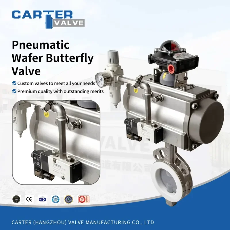 Pneumatic Control Butterfly Valve, Ductile Iron & Alloy Steel Wafer Mount Pneumatic Actuator High Flow, -96℃~196℃,
Pneumatic Control Butterfly Valve, Ductile Iron & Alloy Steel Wafer Mount Pneumatic Actuator High Flow, -96℃~196℃,