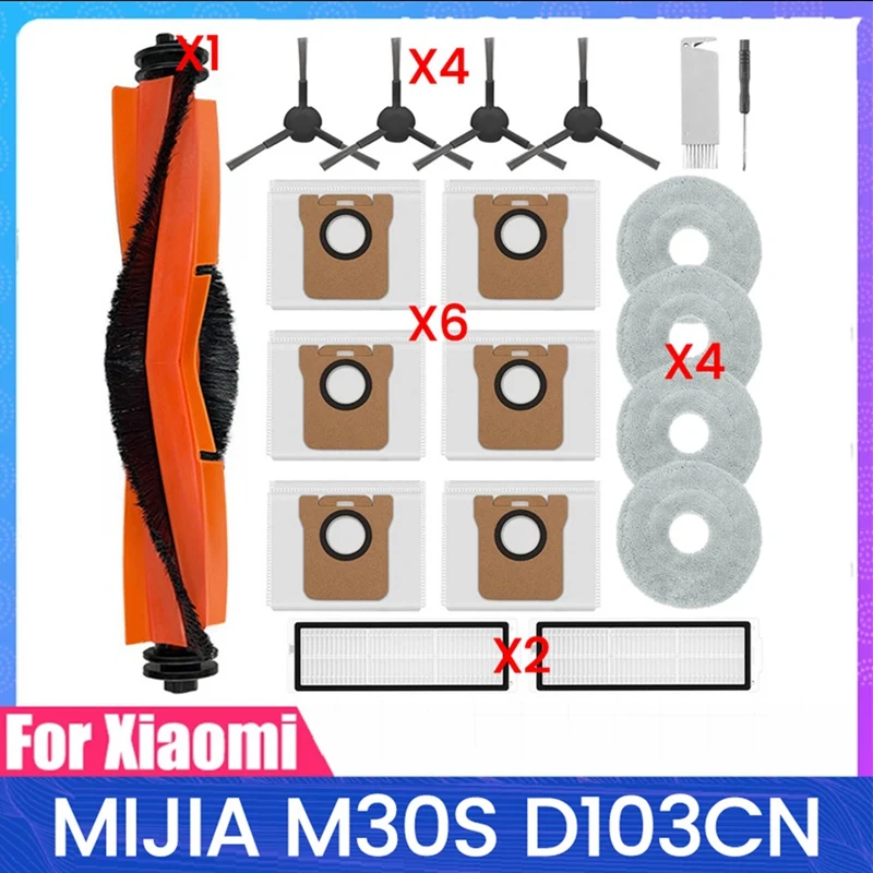 Replacement Kit For XIAOMI MIJIA M30S D103CN Robot Vacuum Accessories Main Side Brush Mop Cloth HEPA Filter Dust Bag
Replacement Kit For XIAOMI MIJIA M30S D103CN Robot Vacuum Accessories Main Side Brush Mop Cloth HEPA Filter Dust Bag