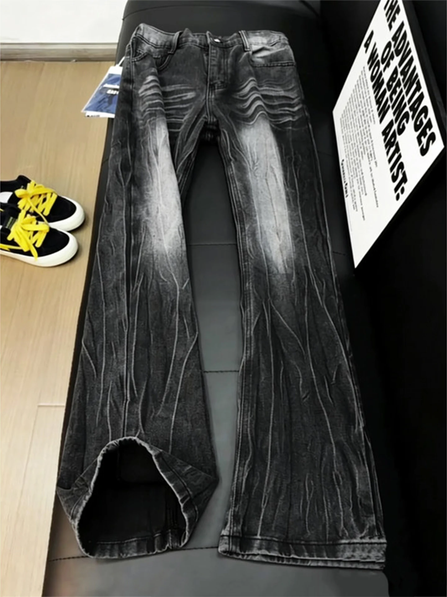 Bla adient Lightning Pattern Men's Jeans High Street Cleanfit Design Straight Blade Pants mid Waist Zipper Closure Casual...
Bla adient Lightning Pattern Men's Jeans High Street Cleanfit Design Straight Blade Pants mid Waist Zipper Closure Casual...