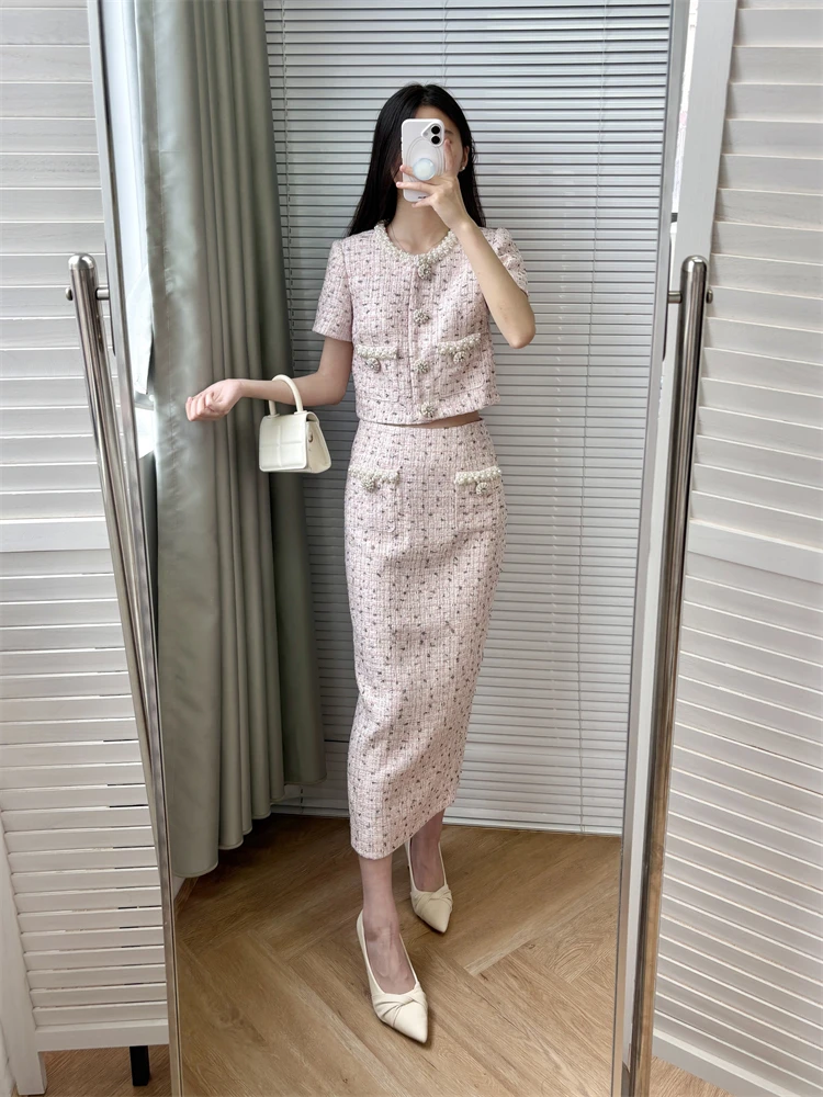 Ele Red And Pink Mixed Color Tweed Pearl Collar ort Sve Топ с разрезом f Юбка для женщин Faionable Slim Fit Sle
Ele Red And Pink Mixed Color Tweed Pearl Collar ort Sve Топ с разрезом f Юбка для женщин Faionable Slim Fit Sle