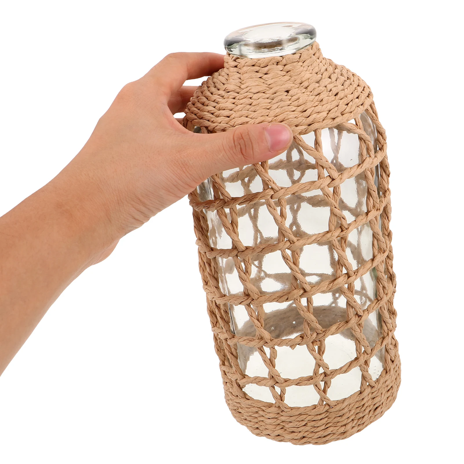 1pcs Handmade Woven Flower Cover 9.82" Tall Boho Glass Vase For Dried Flowers Desktop Decorative Vase Home Office Farmhouse
1pcs Handmade Woven Flower Cover 9.82" Tall Boho Glass Vase For Dried Flowers Desktop Decorative Vase Home Office Farmhouse
