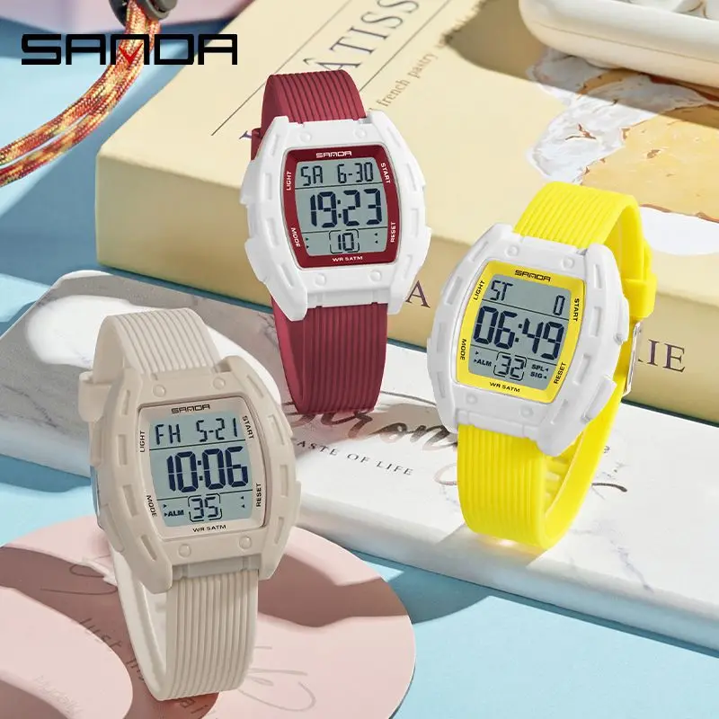 SANDA student electronic watch dynamic color scheme trendy wine barrel sports watch versatile multi-function watch waterproof**
SANDA student electronic watch dynamic color scheme trendy wine barrel sports watch versatile multi-function watch waterproof**