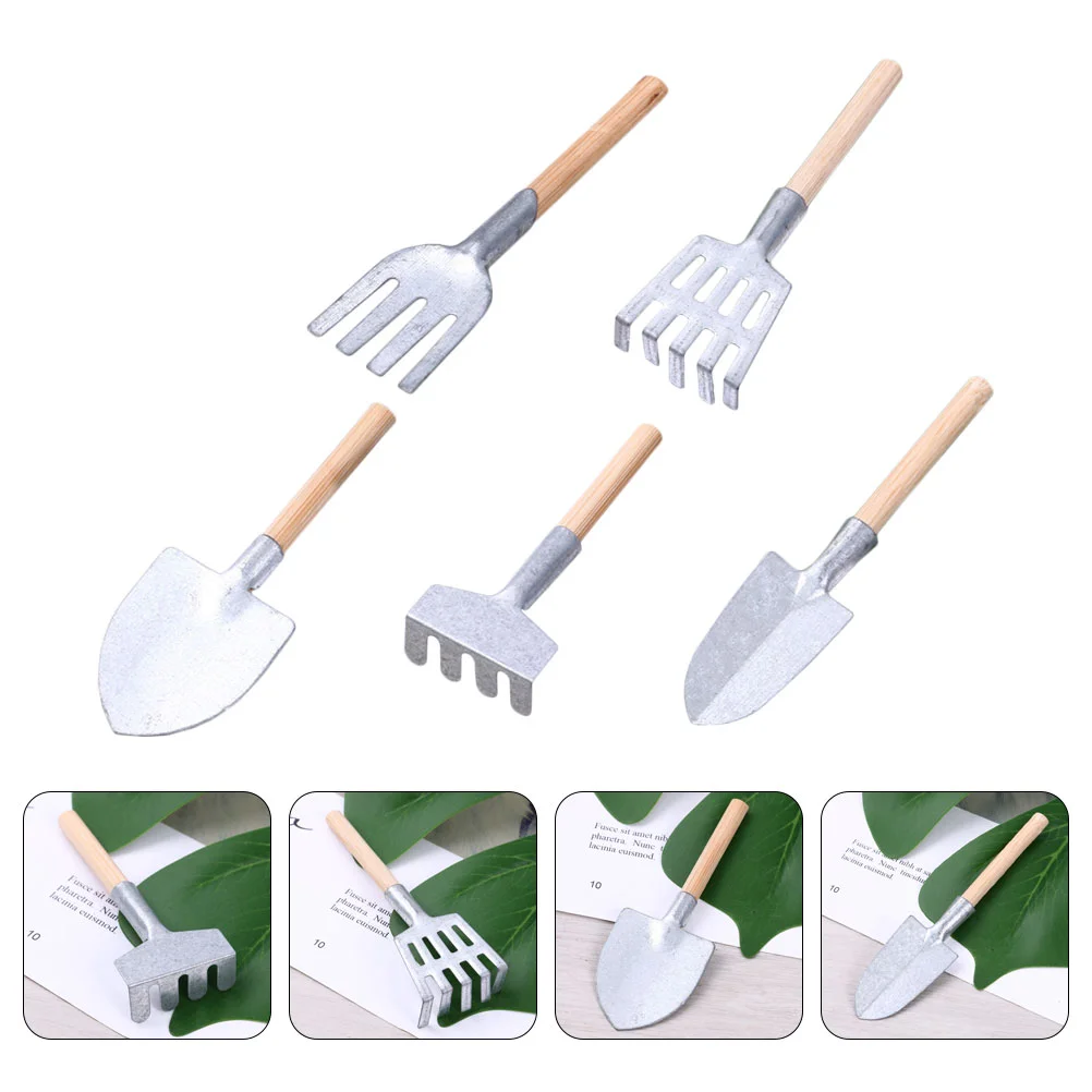 5 Pcs Mini Garden Tools Iron Decorative Set for Household Bonsai Planting Photo Props Wood Handle Gardening
5 Pcs Mini Garden Tools Iron Decorative Set for Household Bonsai Planting Photo Props Wood Handle Gardening