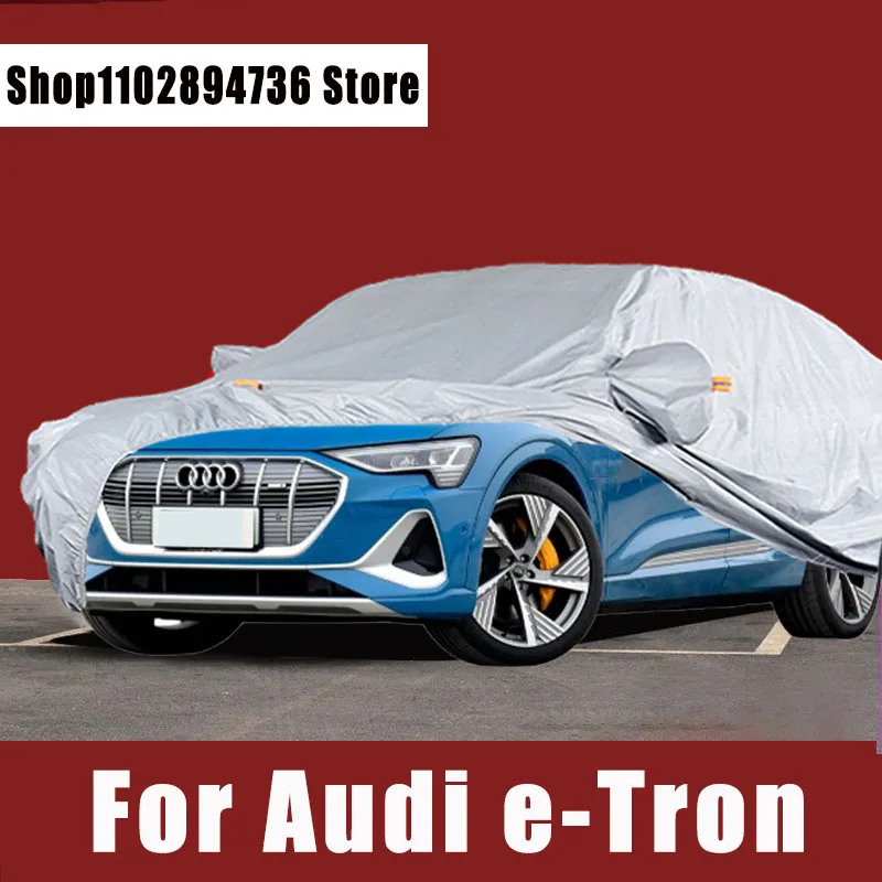 Полноразмерные автомобильные чехлы для Audi e-Tron, защита от УФ-лучей, пыли, дождя, снега, защитный чехол для автомобиля
Полноразмерные автомобильные чехлы для Audi e-Tron, защита от УФ-лучей, пыли, дождя, снега, защитный чехол для автомобиля