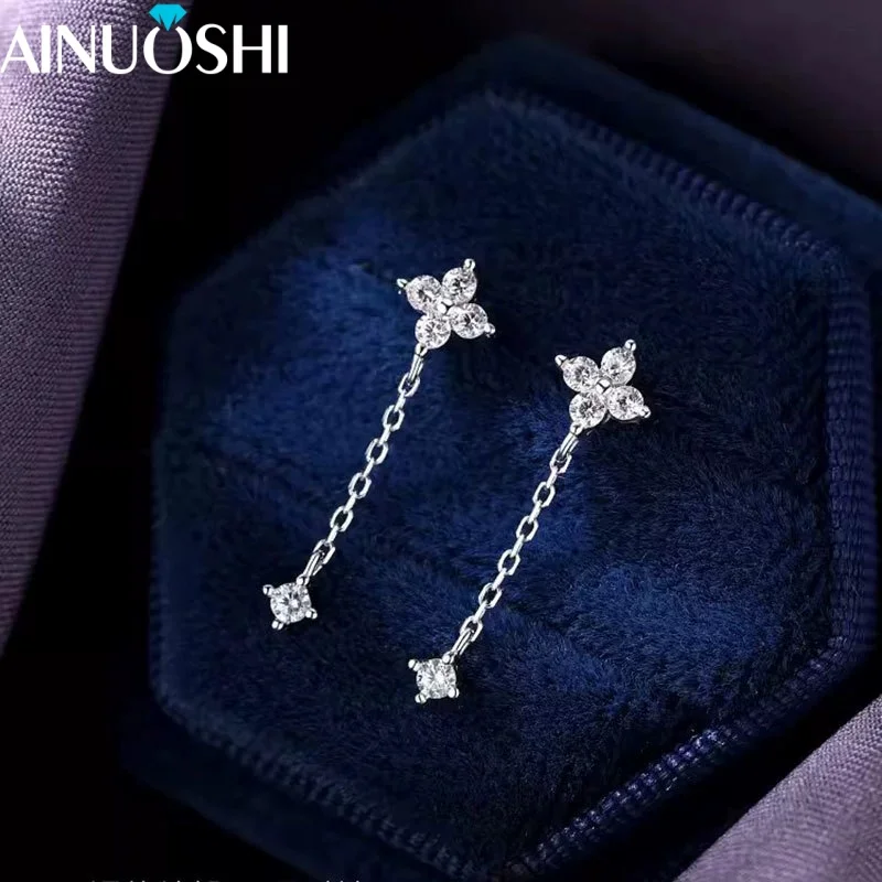 AINUOSHI Women's Drop Earrings 925 Silver Sweet Clover Chain Lenght 3cm Earring with Cubic Zirconia Anniversary Gifts for Women
AINUOSHI Women's Drop Earrings 925 Silver Sweet Clover Chain Lenght 3cm Earring with Cubic Zirconia Anniversary Gifts for Women