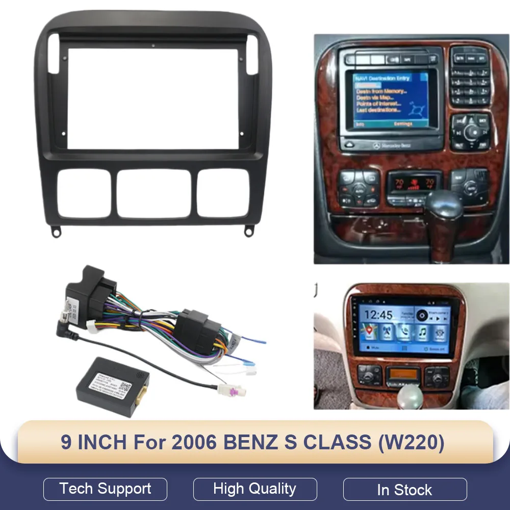 9Inch Car Radio Fascias for 2006 BENZ S CLASS (W220) Android Stereo Frame Player 2 Din Head Unit Panel Dash Trim with Cable
9Inch Car Radio Fascias for 2006 BENZ S CLASS (W220) Android Stereo Frame Player 2 Din Head Unit Panel Dash Trim with Cable
