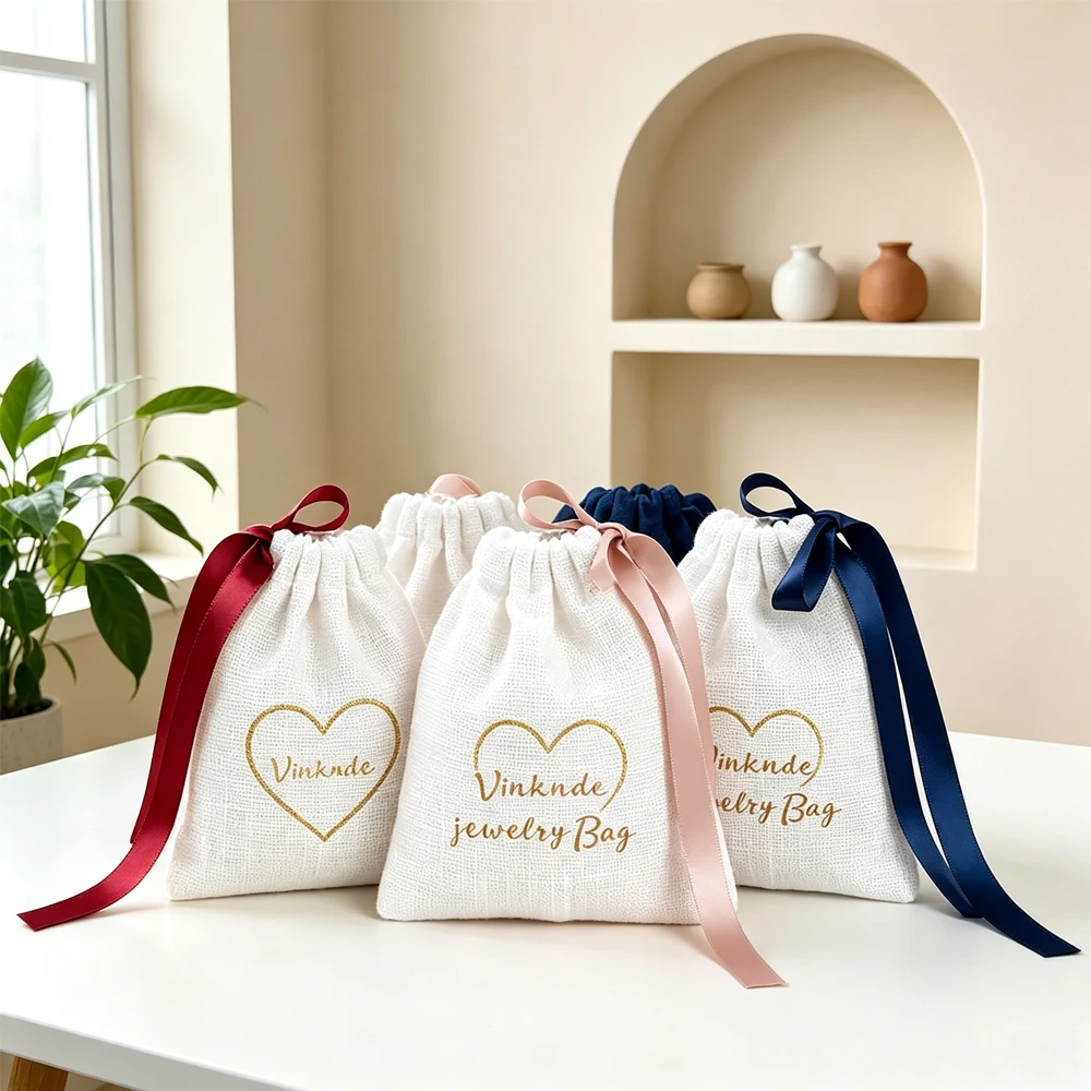 50Pcs Custom Logo White Bamboo Cotton Jewelry Drawstring Bag Key Ring Earring Necklace Pendant Bracelet Brooch Watch Packaging
50Pcs Custom Logo White Bamboo Cotton Jewelry Drawstring Bag Key Ring Earring Necklace Pendant Bracelet Brooch Watch Packaging