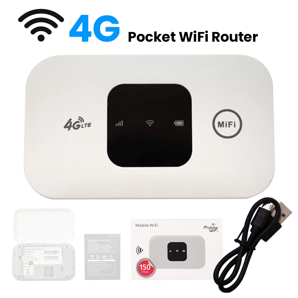 Mobile Hotspot Portable Wireless Modem 150Mbps 4G Wireless Router 2100mAh Broadband with SIM Card Slot Wide Coverage
Mobile Hotspot Portable Wireless Modem 150Mbps 4G Wireless Router 2100mAh Broadband with SIM Card Slot Wide Coverage