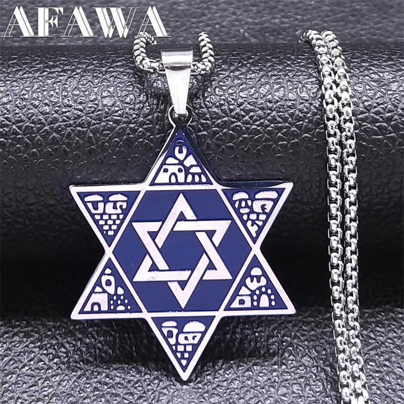 Jewish Hexagram Judaica Symbol Blue Color Pendant Necklace Stainless Steel Star of David Shield Necklaces Jewelry colar N2808S02
Jewish Hexagram Judaica Symbol Blue Color Pendant Necklace Stainless Steel Star of David Shield Necklaces Jewelry colar N2808S02