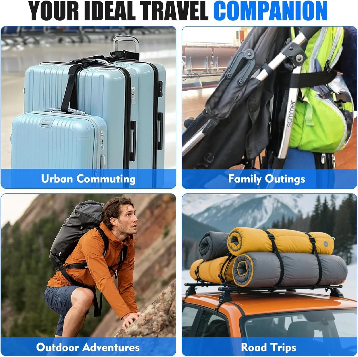 2 Types Luggage Straps for Suitcases Luggage Straps to Connect Two Suitcases Adjustable T-Type and Normal Suitcase Straps
2 Types Luggage Straps for Suitcases Luggage Straps to Connect Two Suitcases Adjustable T-Type and Normal Suitcase Straps