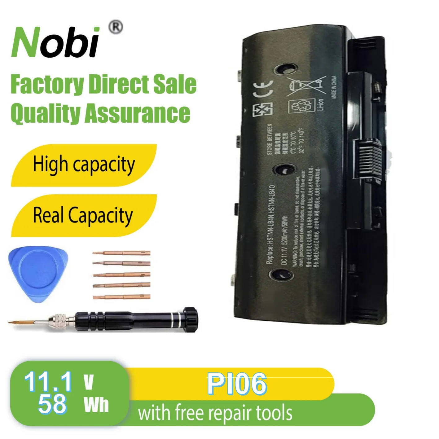 Nobi P106 MO06 MO09 H2L55AA PI06XL PI09 Spare 710416-001 710417-001 710416001 710416-001 battery for HP Envy and Pavilion laptop
Nobi P106 MO06 MO09 H2L55AA PI06XL PI09 Spare 710416-001 710417-001 710416001 710416-001 battery for HP Envy and Pavilion laptop