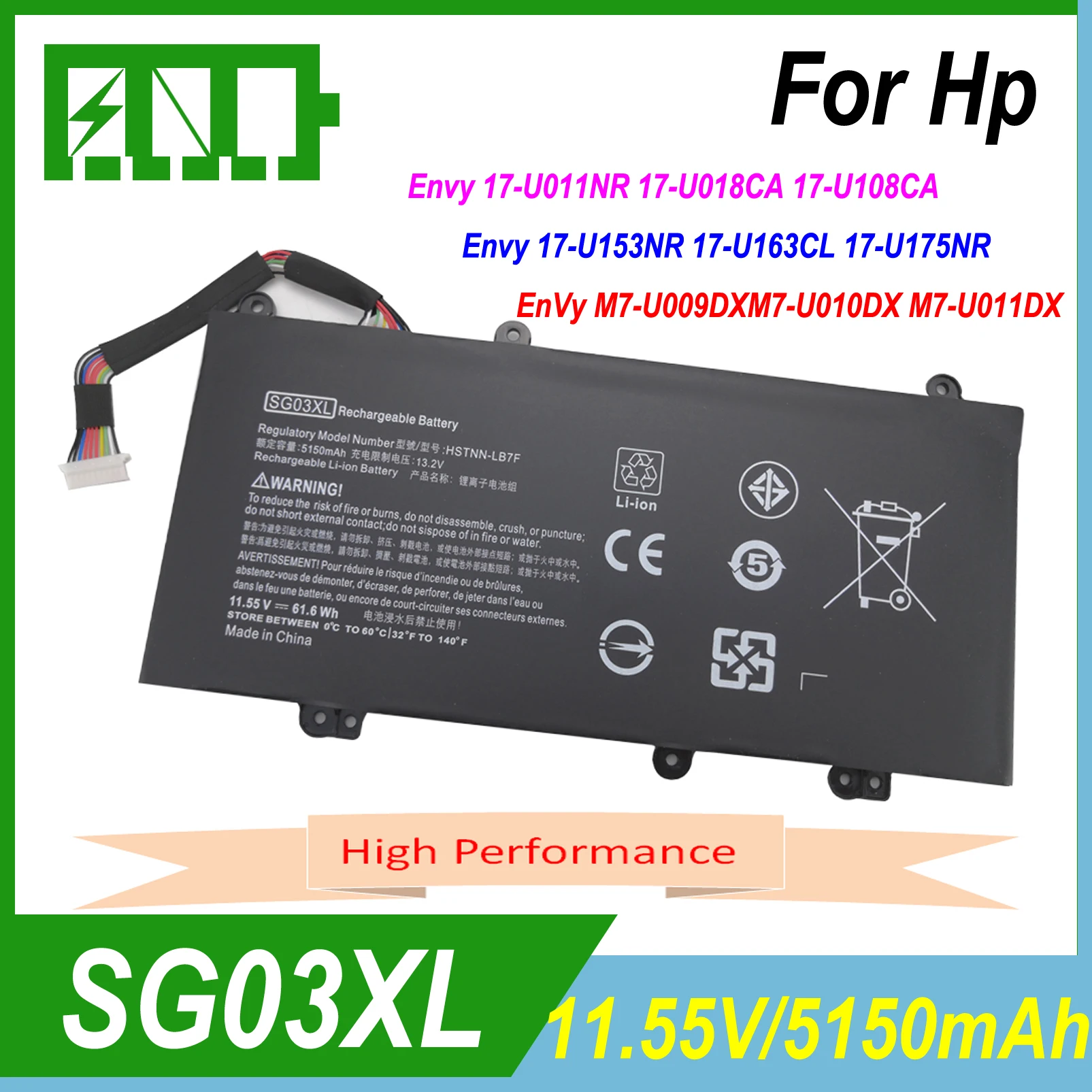 SG03XL Аккумулятор для ноутбука HP ENVY 17-U 17T-U M7-U 17T-U100M7-U109DX 17-U163CL 17-U011 Series W7D93UA W2K88UA
SG03XL Аккумулятор для ноутбука HP ENVY 17-U 17T-U M7-U 17T-U100M7-U109DX 17-U163CL 17-U011 Series W7D93UA W2K88UA